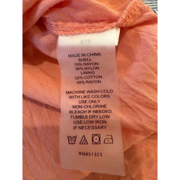 Vince Camuto Womens Pink Paisley Print V-Neck Ruffle Sleeve Sheer Blouse with li - Picture 7 of 11